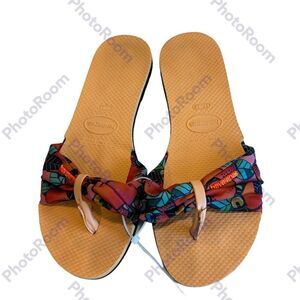 Havaianas You St Tropez Color Orange/Red, Size 37-38 (7-8) NWOT,display pair